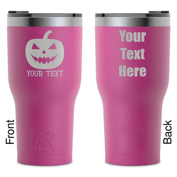 Custom Halloween Pumpkin RTIC Tumbler - Magenta - Laser Engraved - Double-Sided (Personalized)