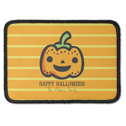 Halloween Pumpkin Iron On Rectangle Patch w/ Name or Text