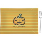 Halloween Pumpkin Glass Rectangular Appetizer / Dessert Plate (Personalized)