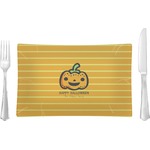 Halloween Pumpkin Rectangular Glass Lunch / Dinner Plate - Single or Set (Personalized)