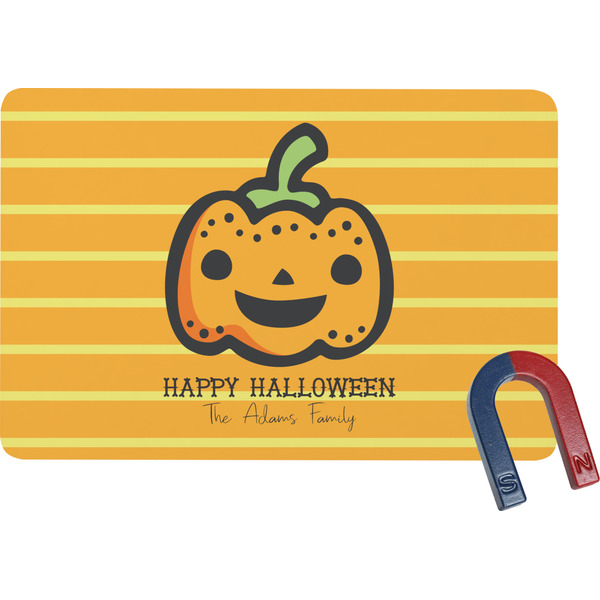 Custom Halloween Pumpkin Rectangular Fridge Magnet (Personalized)