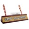Halloween Pumpkin Red Mahogany Nameplates with Business Card Holder - Angle