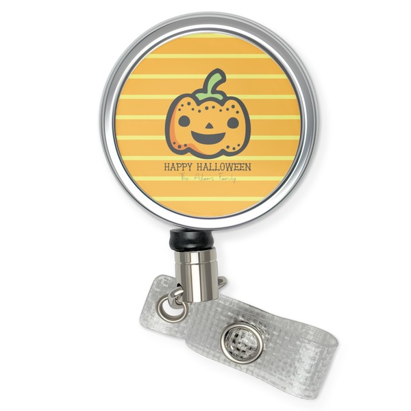 Custom Halloween Pumpkin Retractable Badge Reel (Personalized)