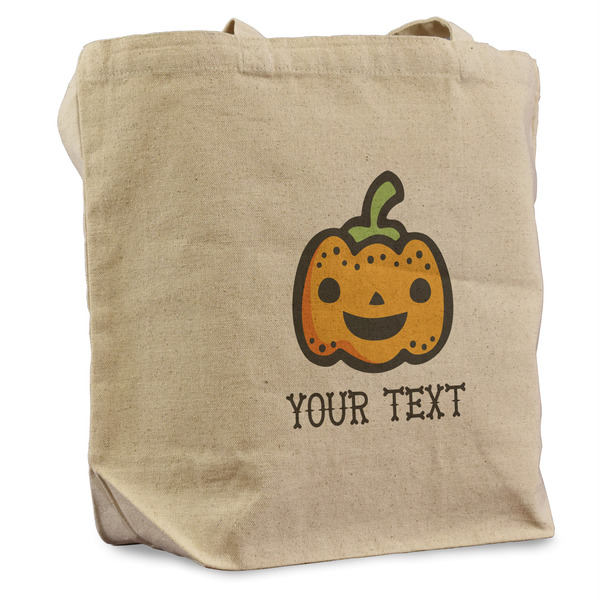 Custom Halloween Pumpkin Reusable Cotton Grocery Bag (Personalized)