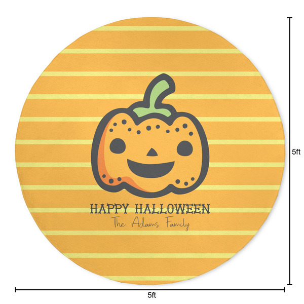 Halloween Pumpkin Round Area Rug - Size