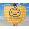 Halloween Pumpkin Round Beach Towel - In Use