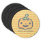 Halloween Pumpkin Round Rubber Backed Coasters - Set of 4 (Personalized)