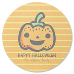 Halloween Pumpkin Round Rubber Backed Coaster (Personalized)