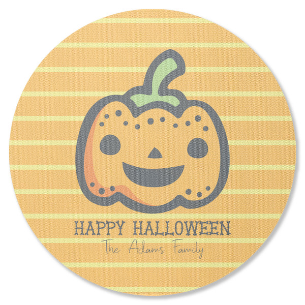 Custom Halloween Pumpkin Round Rubber Backed Coaster (Personalized)