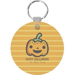 Halloween Pumpkin Round Plastic Keychain (Personalized)