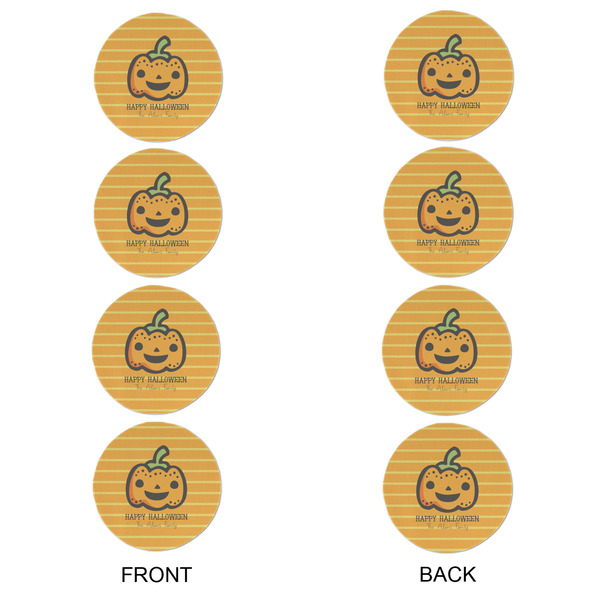 Halloween Pumpkin Round Linen Placemats - APPROVAL Set of 4 (double sided)