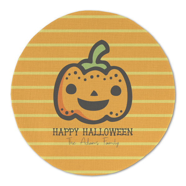Halloween Pumpkin Round Linen Placemats - FRONT (Double Sided)