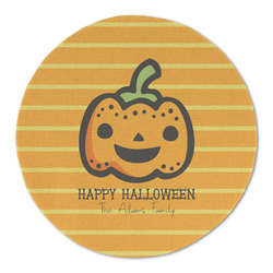 Halloween Pumpkin Round Linen Placemat - Single Sided (Personalized)
