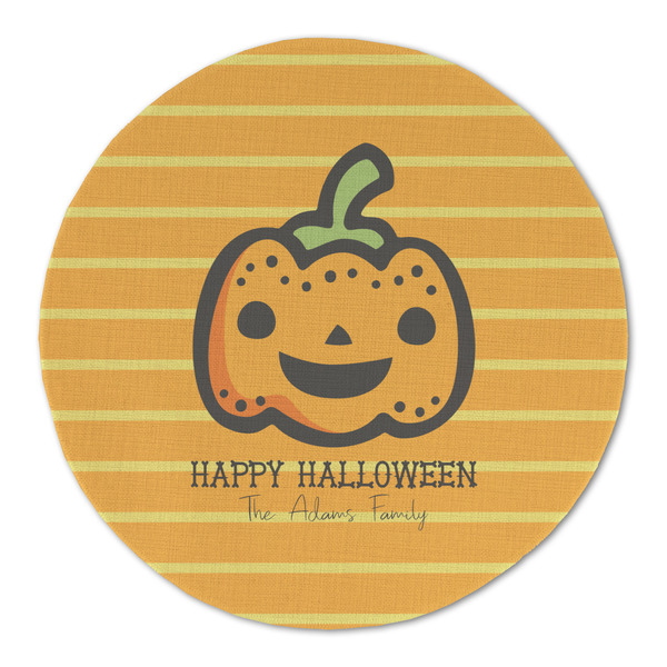 Custom Halloween Pumpkin Round Linen Placemat (Personalized)