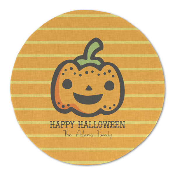Halloween Pumpkin Round Linen Placemats - FRONT (Single Sided)