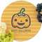 Halloween Pumpkin Round Linen Placemats - Front (w flowers)