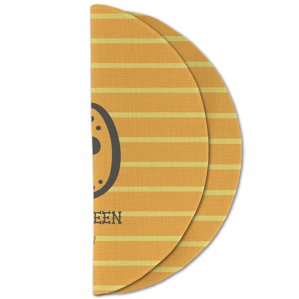 Halloween Pumpkin Round Linen Placemats - HALF FOLDED (double sided)