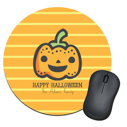 Halloween Pumpkin Round Mouse Pad (Personalized)