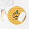 Halloween Pumpkin Round Mousepad - LIFESTYLE 2