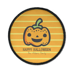 Halloween Pumpkin Iron On Round Patch w/ Name or Text