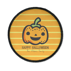 Halloween Pumpkin Iron On Round Patch w/ Name or Text