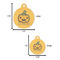 Halloween Pumpkin Round Pet ID Tag - Large - Comparison Scale