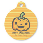 Halloween Pumpkin Round Pet ID Tag - Large (Personalized)
