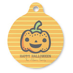 Halloween Pumpkin Round Pet ID Tag (Personalized)
