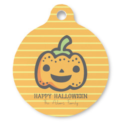 Halloween Pumpkin Round Pet ID Tag (Personalized)
