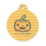 Halloween Pumpkin Round Pet ID Tag - Small (Personalized)