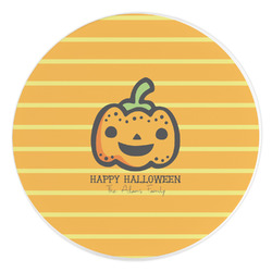 Halloween Pumpkin Round Stone Trivet (Personalized)