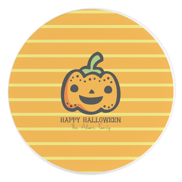 Custom Halloween Pumpkin Round Stone Trivet (Personalized)