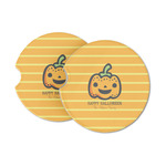 Halloween Pumpkin Sandstone Car Coasters (Personalized)