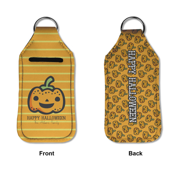 Halloween Pumpkin Sanitizer Holder Keychain - Large APPROVAL (Flat)