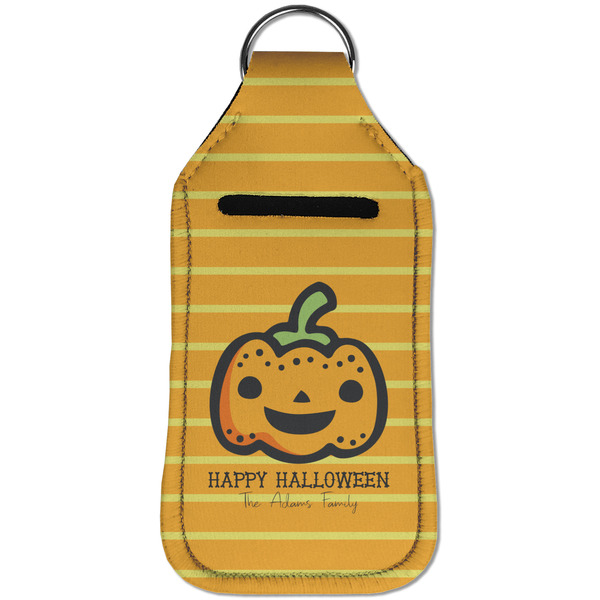 Halloween Pumpkin Sanitizer Holder Keychain - Large (Front)