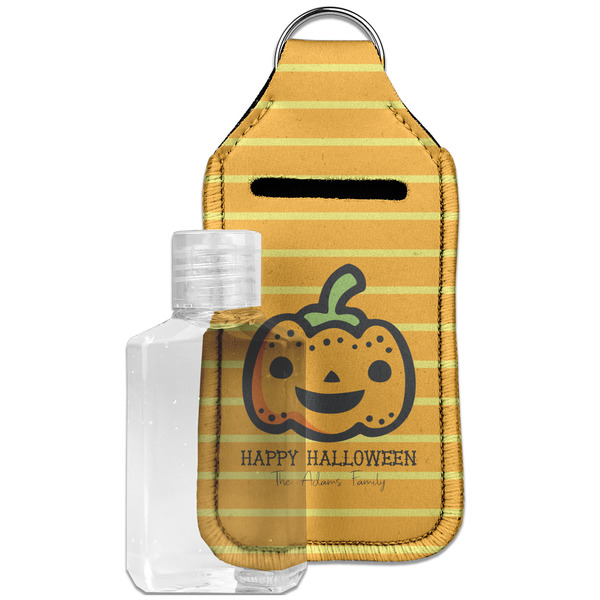 Custom Halloween Pumpkin Hand Sanitizer & Keychain Holder - Large (Personalized)