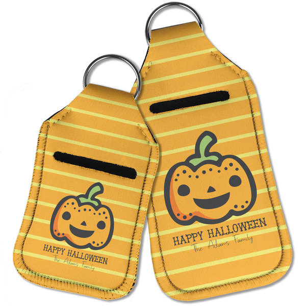 Halloween Pumpkin Sanitizer Holder Keychain - Parent Main