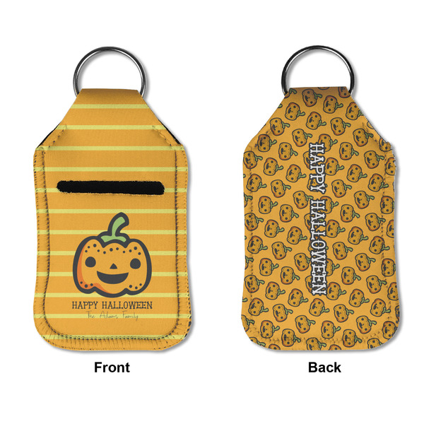 Halloween Pumpkin Sanitizer Holder Keychain - Small APPROVAL (Flat)
