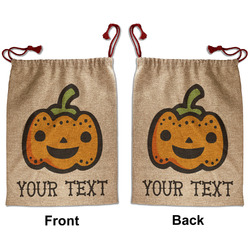 Halloween Pumpkin Santa Sack - Front & Back (Personalized)