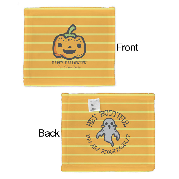 Halloween Pumpkin Security Blanket - Front & Back View