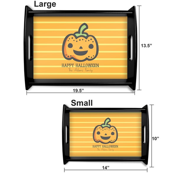 Halloween Pumpkin Serving Tray Black Sizes