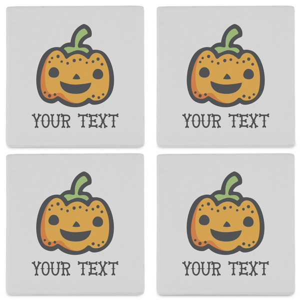 Halloween Pumpkin Set of 4 Sandstone Coasters - See All 4 View