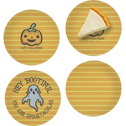 Halloween Pumpkin Set of 4 Glass Appetizer / Dessert Plate 8" (Personalized)