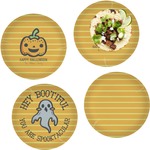 Halloween Pumpkin Set of 4 Glass Lunch / Dinner Plate 10" (Personalized)