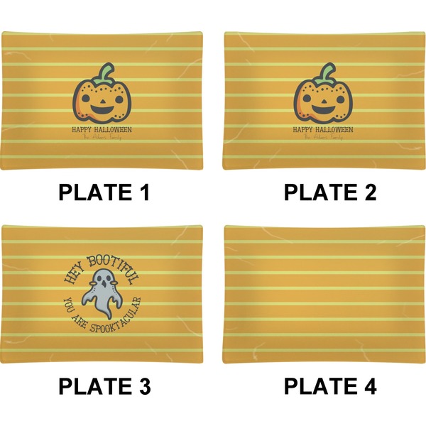 Halloween Pumpkin Set of Rectangular Appetizer / Dessert Plates (Approval)