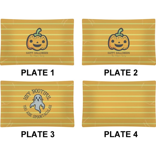 Halloween Pumpkin Set of Rectangular Dinner Plates (Approval)