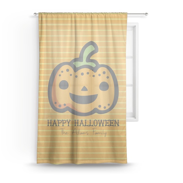 Custom Halloween Pumpkin Sheer Curtain - 50"x84" (Personalized)