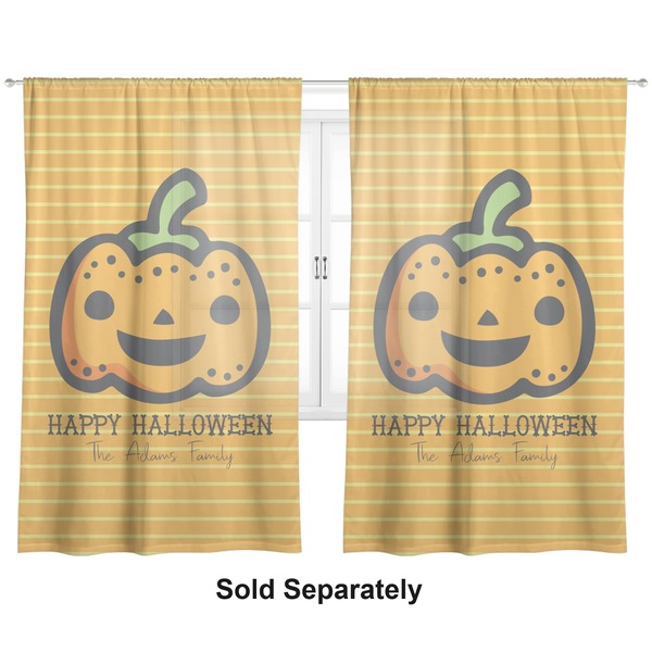 Halloween Pumpkin Sheer Curtains