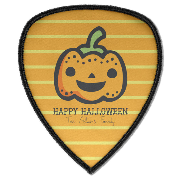 Custom Halloween Pumpkin Iron on Shield Patch A w/ Name or Text