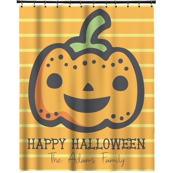 Custom Halloween Pumpkin Extra Long Shower Curtain - 70"x84" (Personalized)